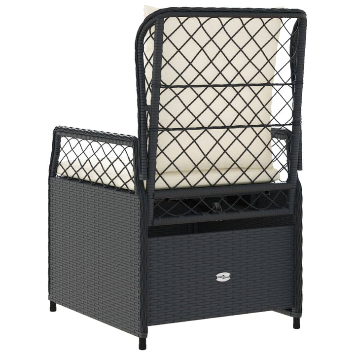 Tuinstoelen 2 st verstelbaar poly rattan zwart