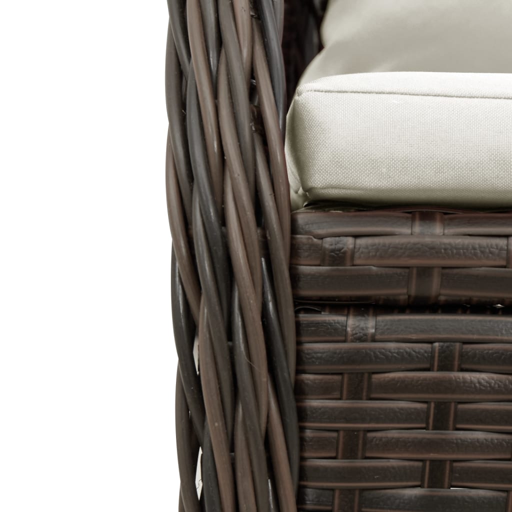 Tuinstoelen 2 st verstelbaar poly rattan bruin