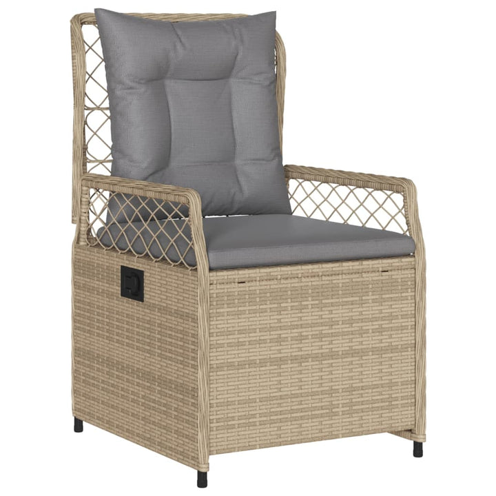 Tuinstoelen 2 st verstelbaar poly rattan beige