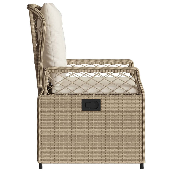 Tuinstoelen 2 st verstelbaar poly rattan beige