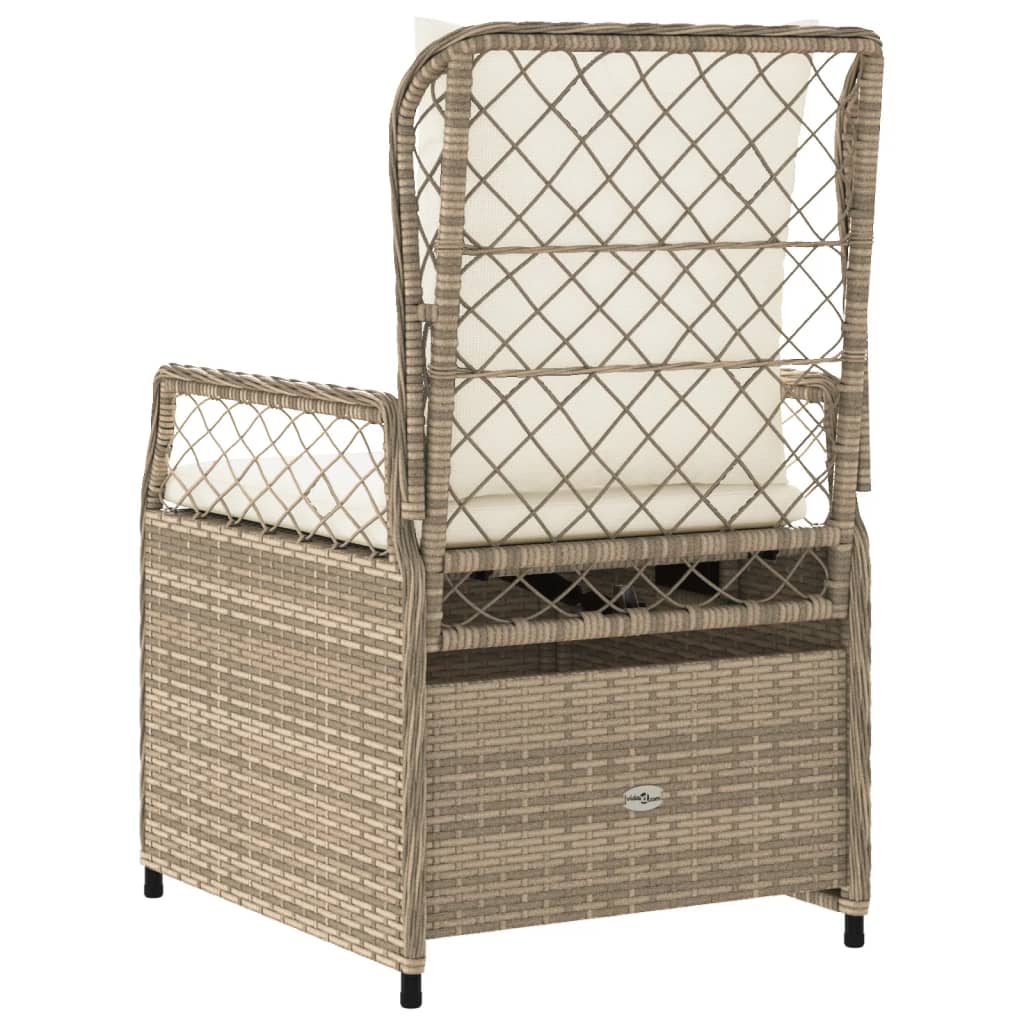 Tuinstoelen 2 st verstelbaar poly rattan beige