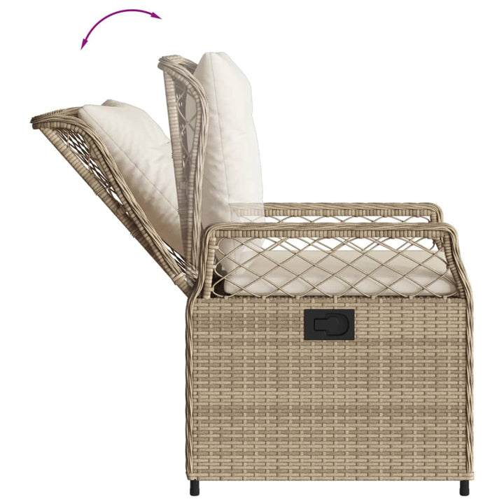 Tuinstoelen 2 st verstelbaar poly rattan beige