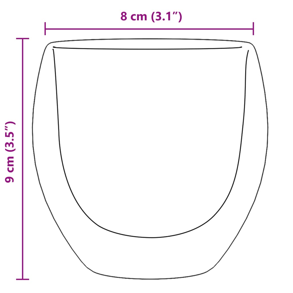 Bekerglazen 6 st dubbelwandig 250 ml