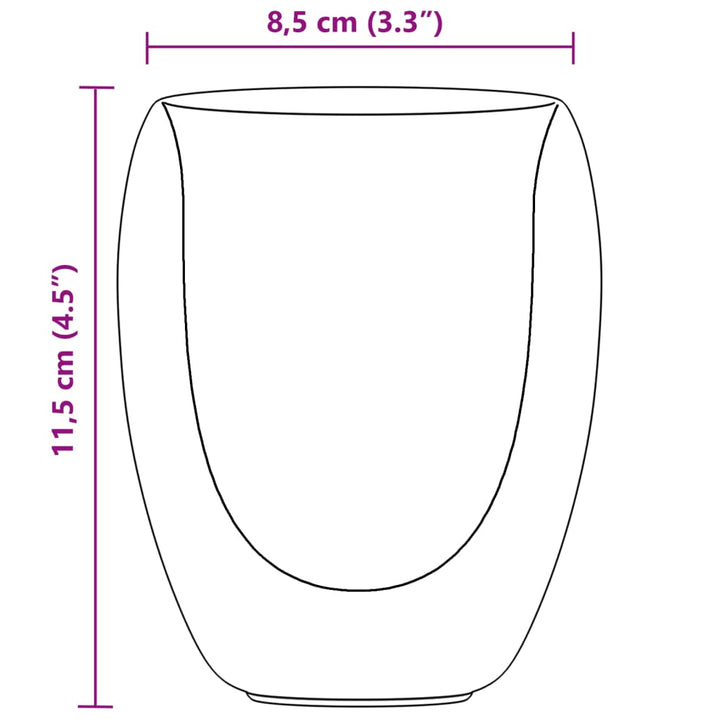 Bekerglazen 6 st dubbelwandig 350 ml