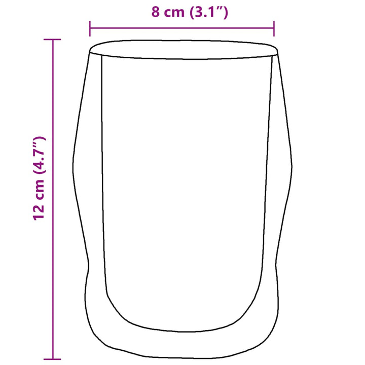 Bekerglazen 6 st dubbelwandig 350 ml