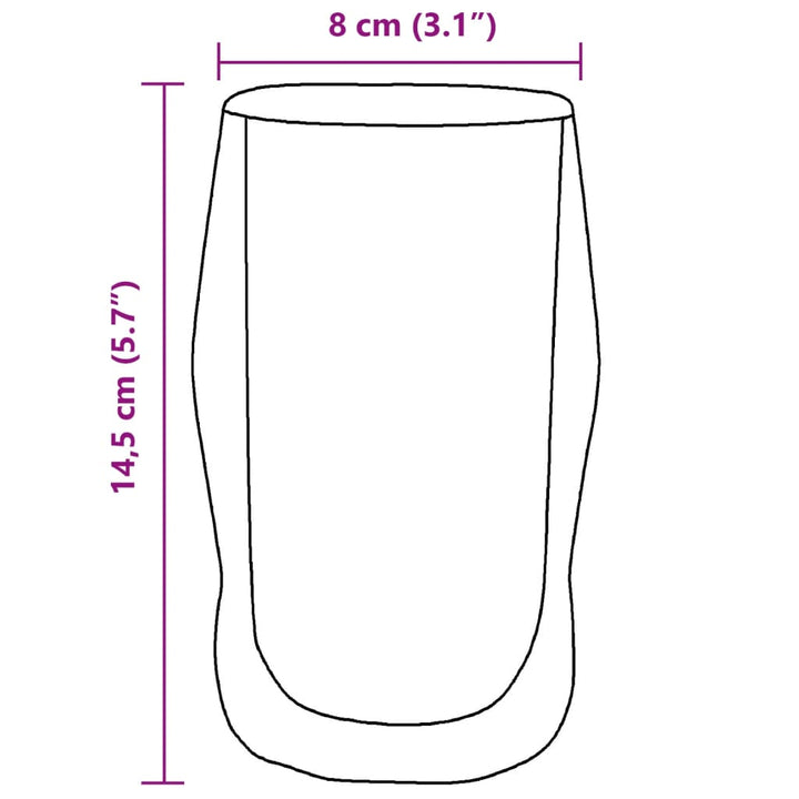 Bekerglazen 6 st dubbelwandig 450 ml