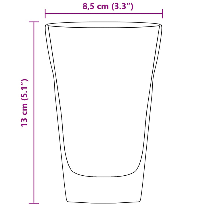 Bekerglazen 6 st dubbelwandig 350 ml