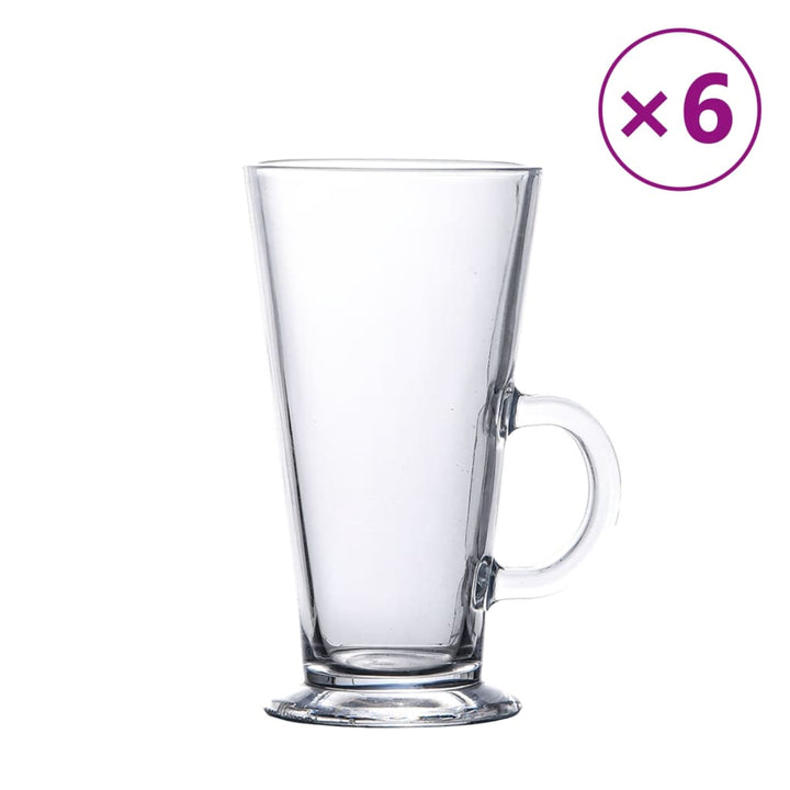 Latteglazen met handvat 6 stuks 250 ml