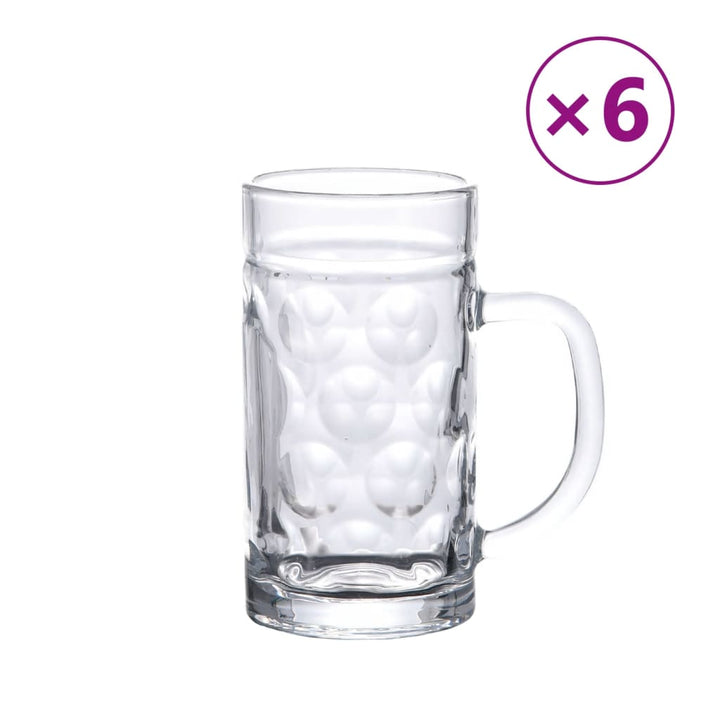 Bierpullen met handvat 6 st 500 ml glas