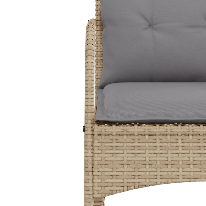 Tuinschommelstoel met kussens poly rattan beige