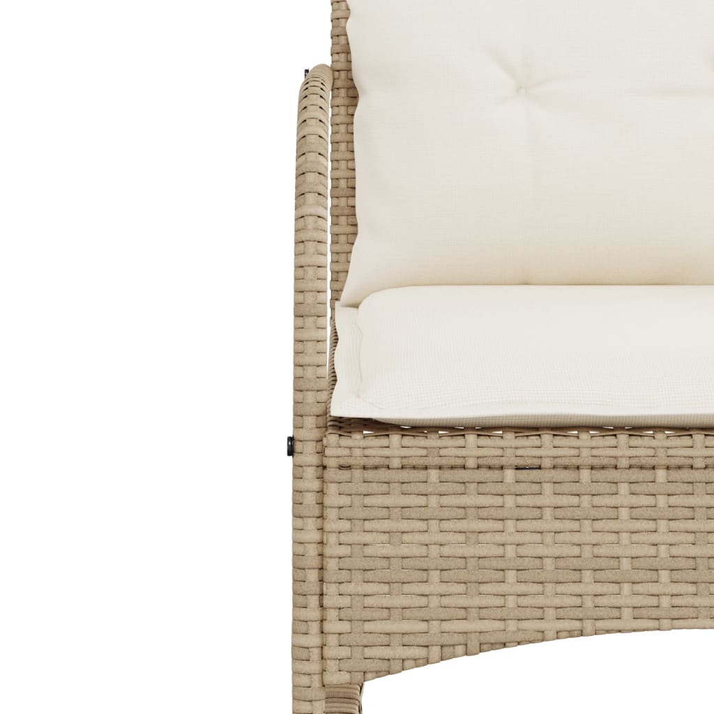 Tuinschommelstoel met kussens poly rattan beige