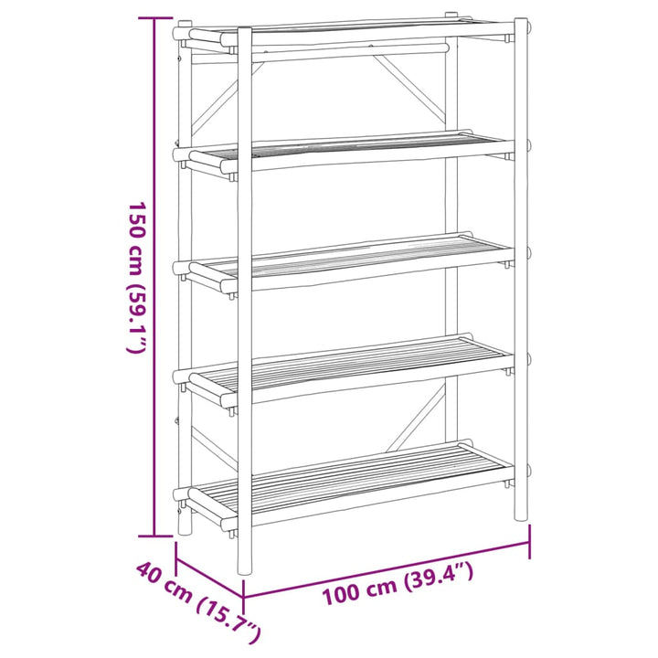 Rek 3-laags 100x40x90 cm bamboe