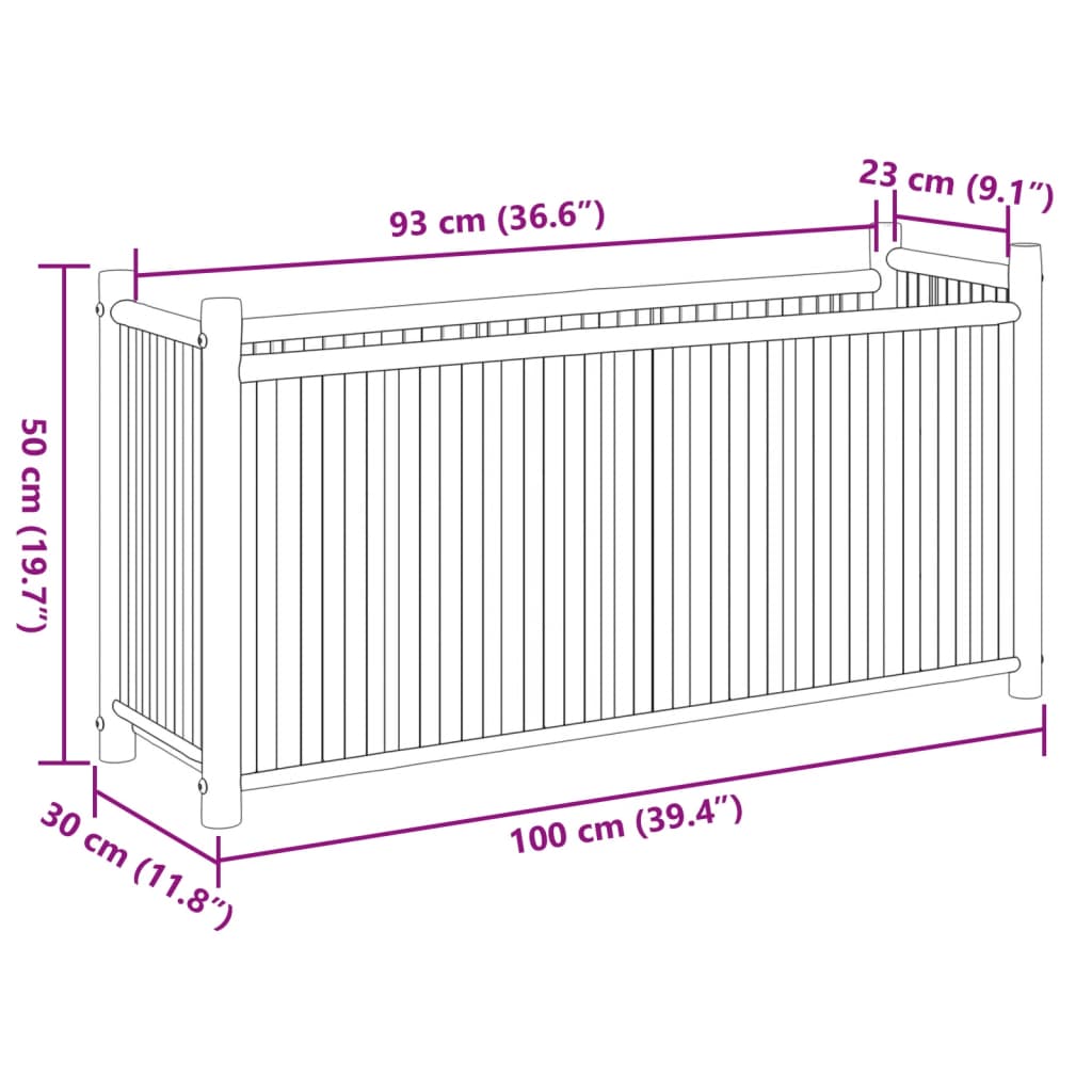 Plantenbak 100x30x50 cm bamboe