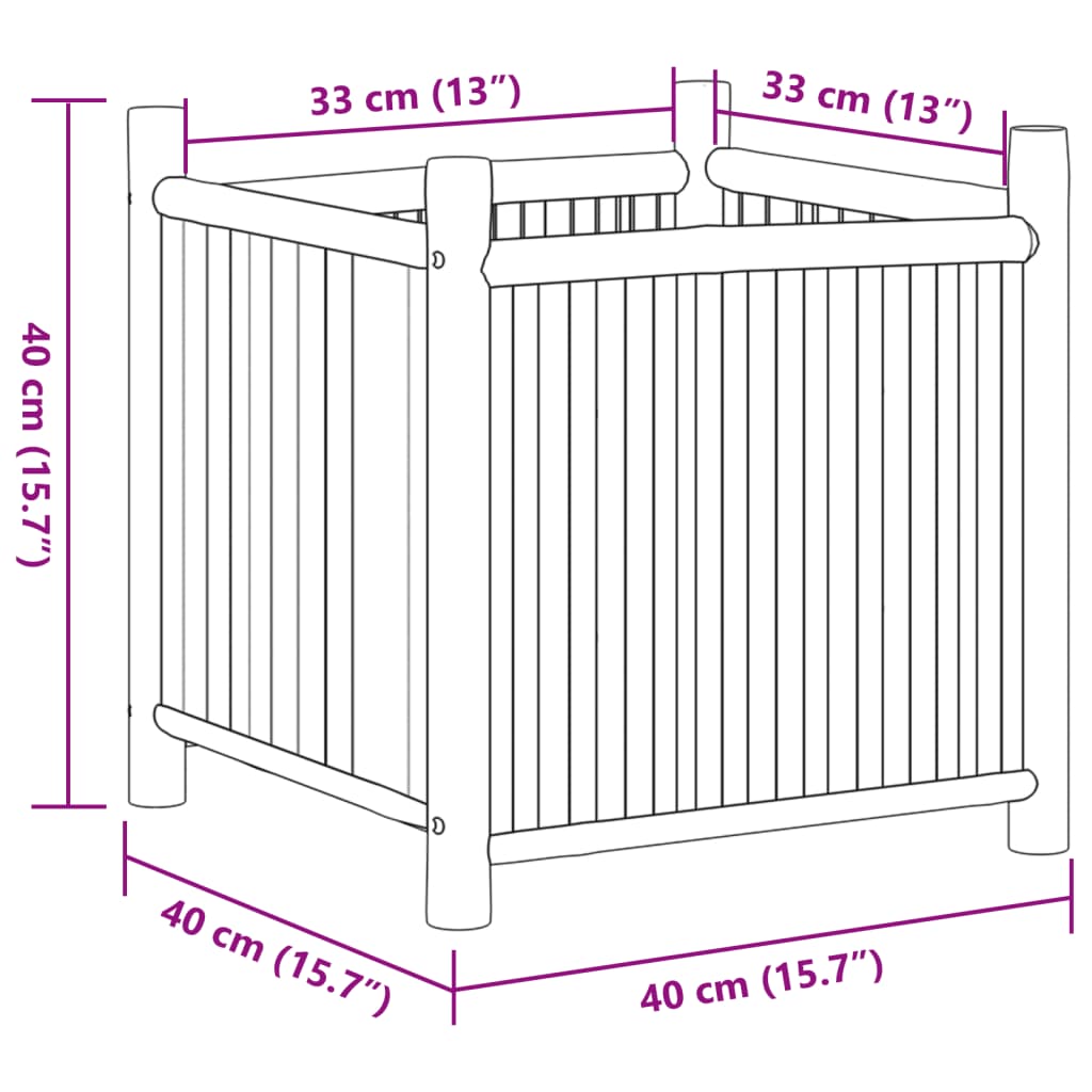 Plantenbak 40x40x40 cm bamboe