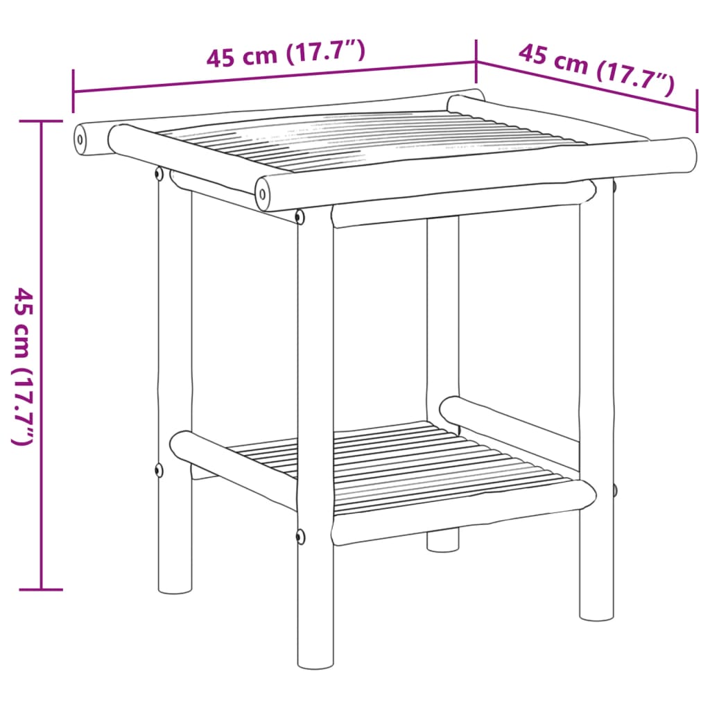 Salontafel 45x45x45 cm bamboe