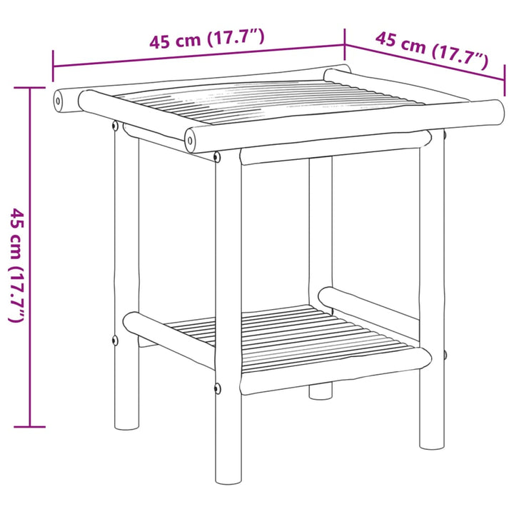 Salontafel 45x45x45 cm bamboe