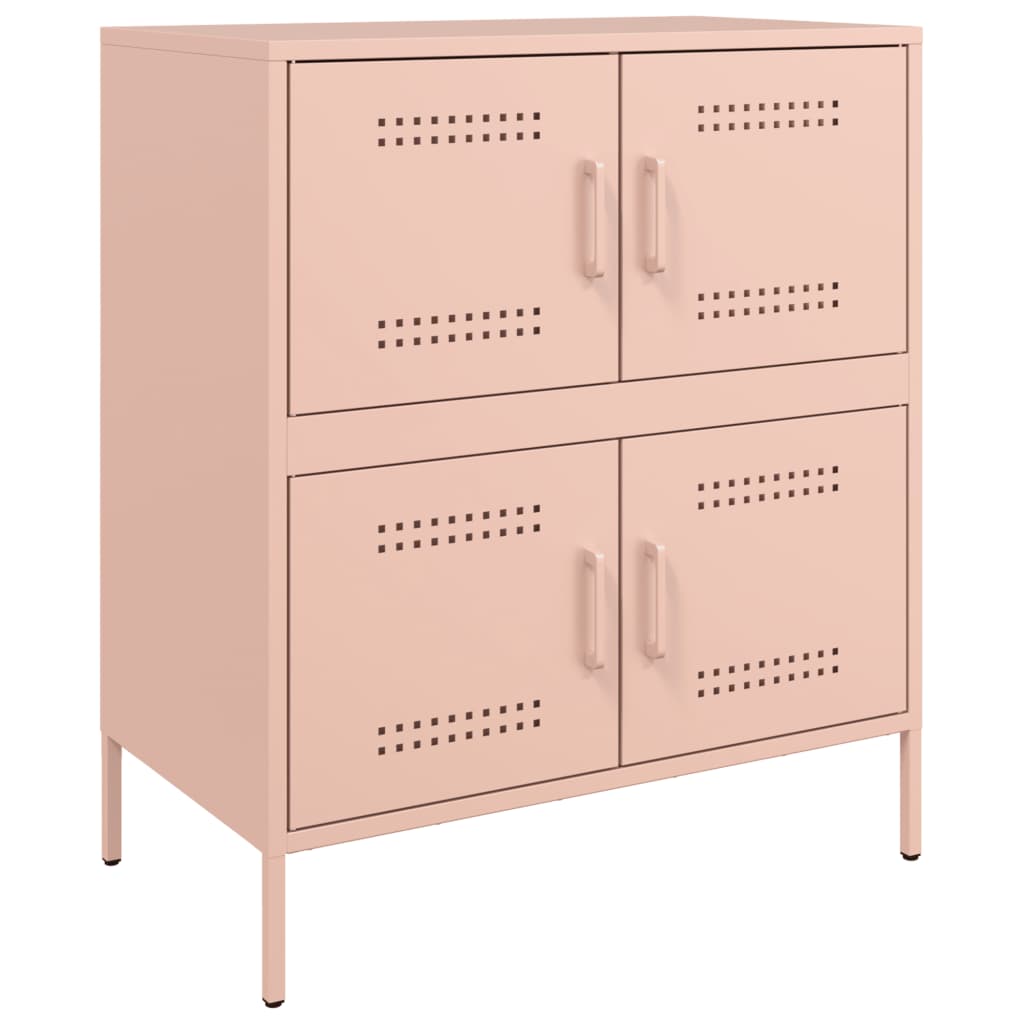 Dressoir 68x39x79 cm staal roze