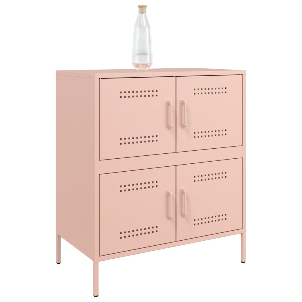 Dressoir 68x39x79 cm staal roze