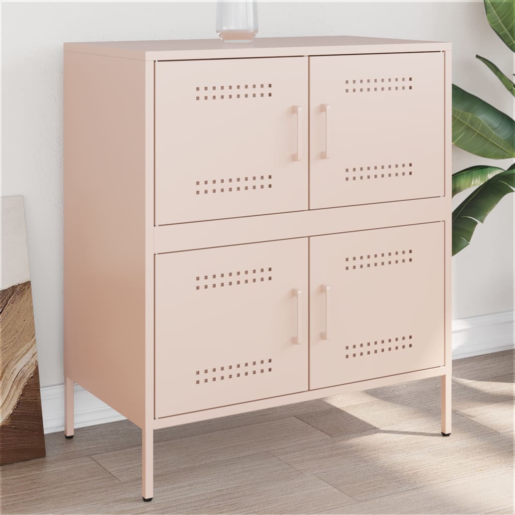 Dressoir 68x39x79 cm staal roze