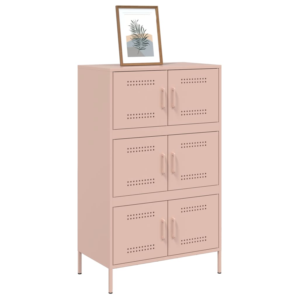 Hoge kast 68x39x113 cm staal roze