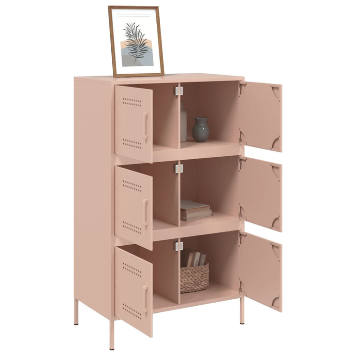 Hoge kast 68x39x113 cm staal roze