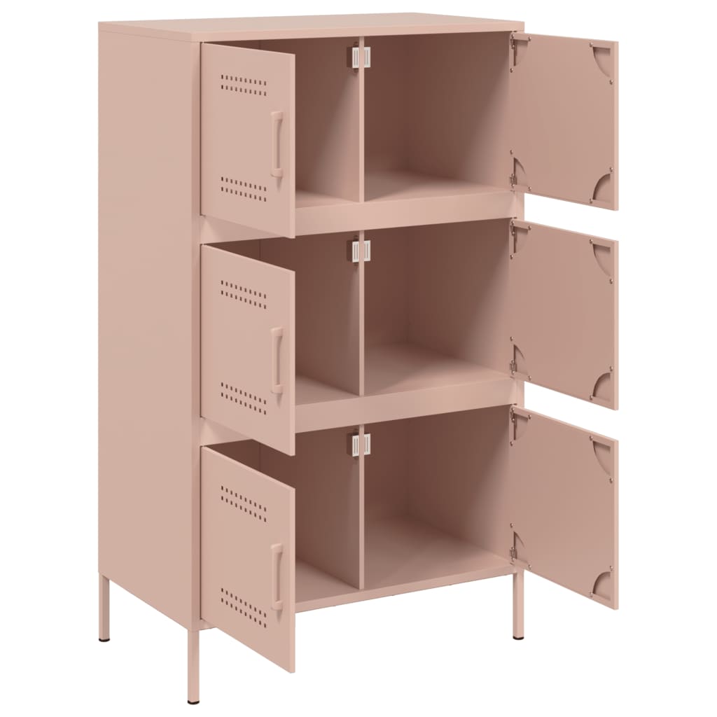 Hoge kast 68x39x113 cm staal roze