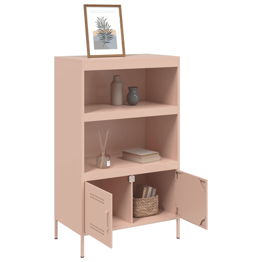 Hoge kast 68x39x113 cm staal roze