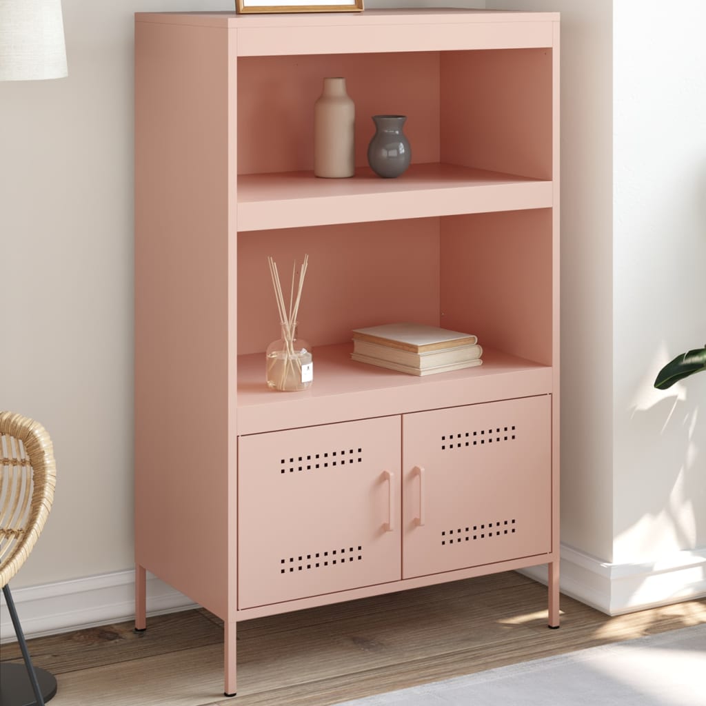 Hoge kast 68x39x113 cm staal roze