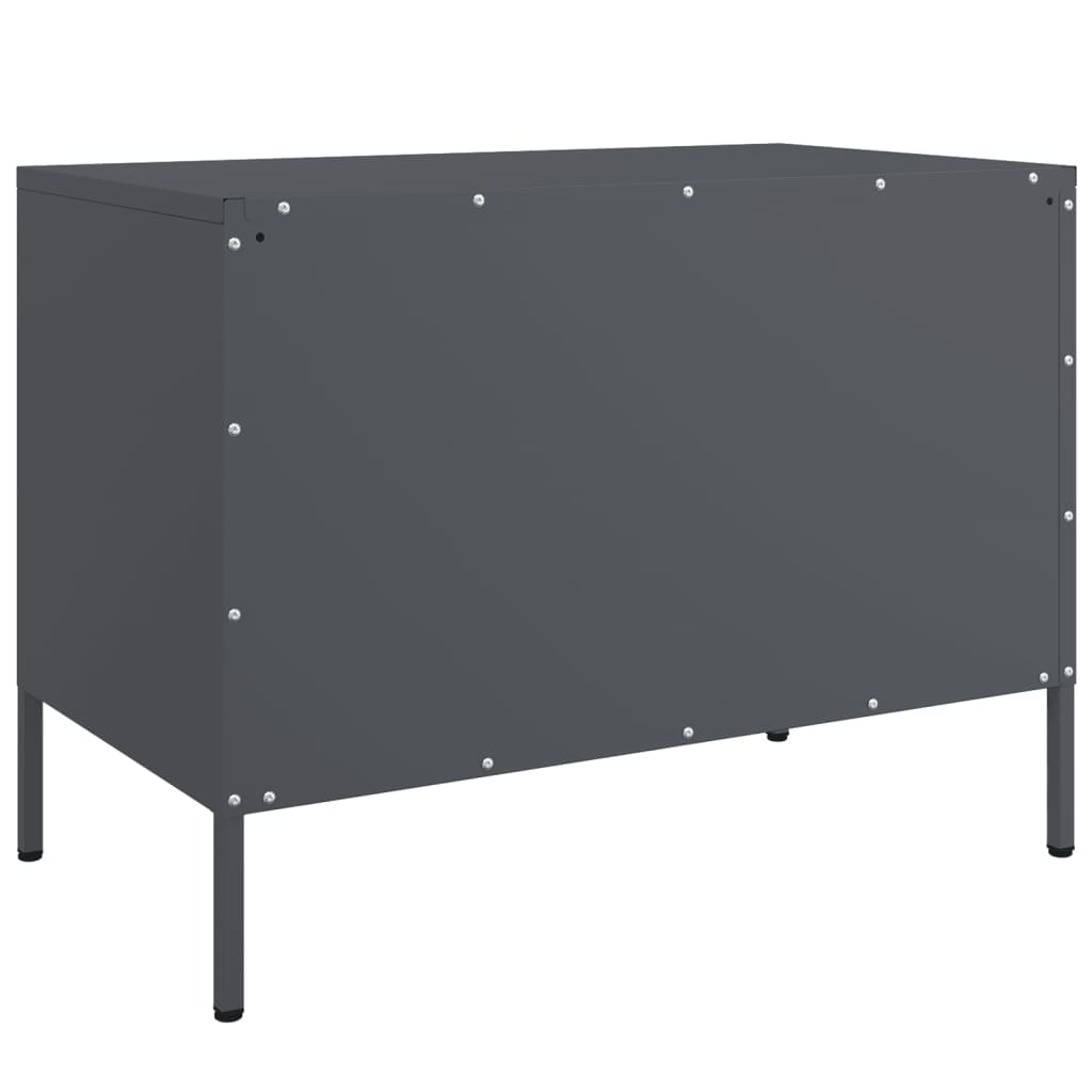 Tv-meubel 68x39x50,5 cm staal antracietkleurig