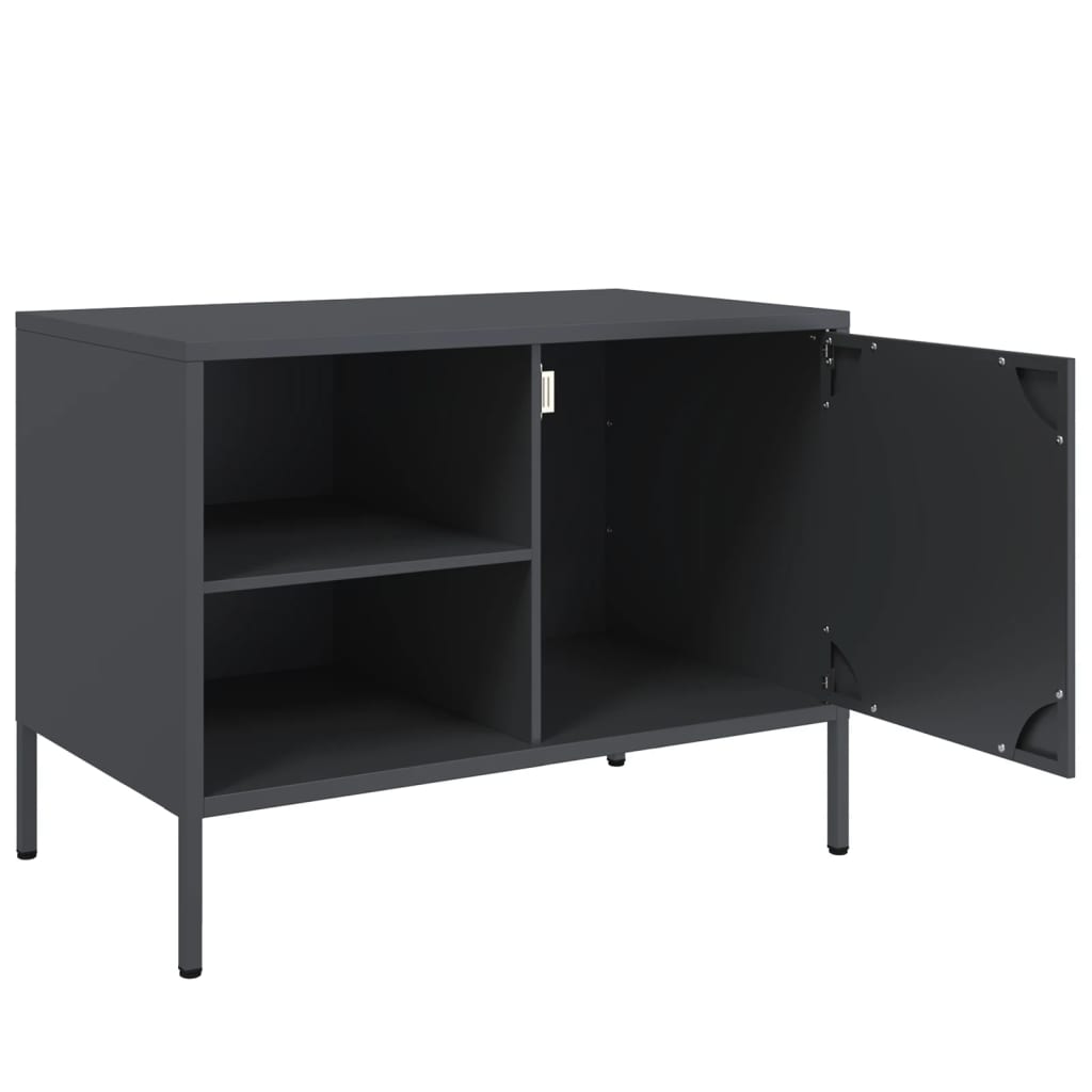 Tv-meubel 68x39x50,5 cm staal antracietkleurig