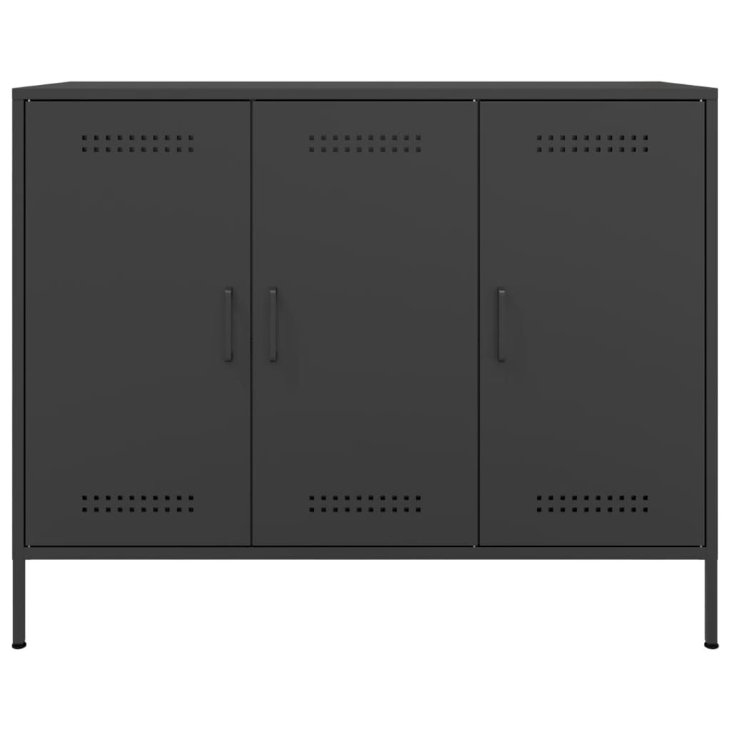 Dressoir 100,5x39x79 cm koudgewalst staal zwart