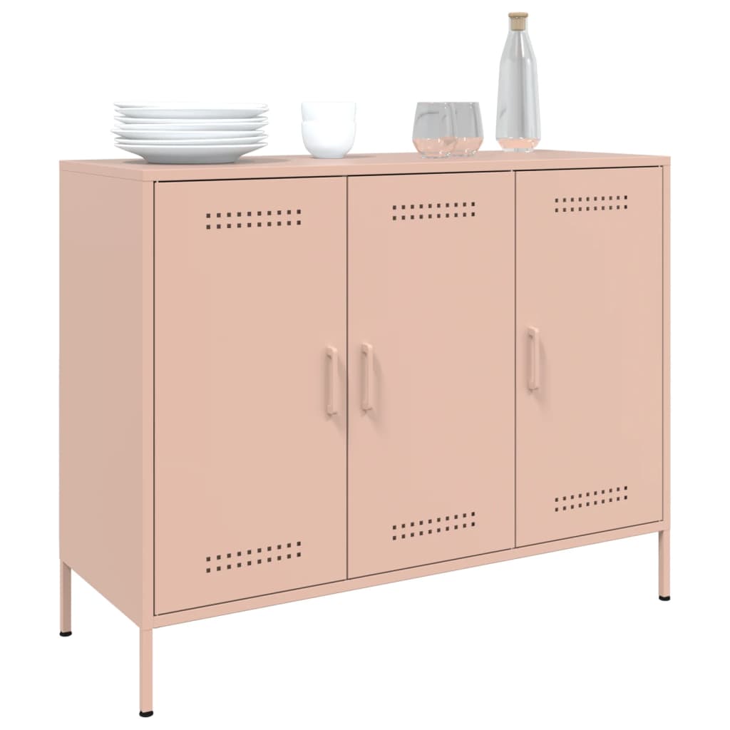 Dressoir 100,5x39x79 cm koudgewalst staal roze