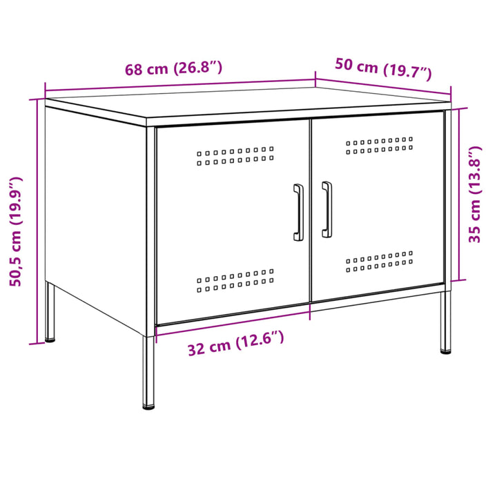 Salontafel 68x50x50,5 cm koudgewalst staal roze