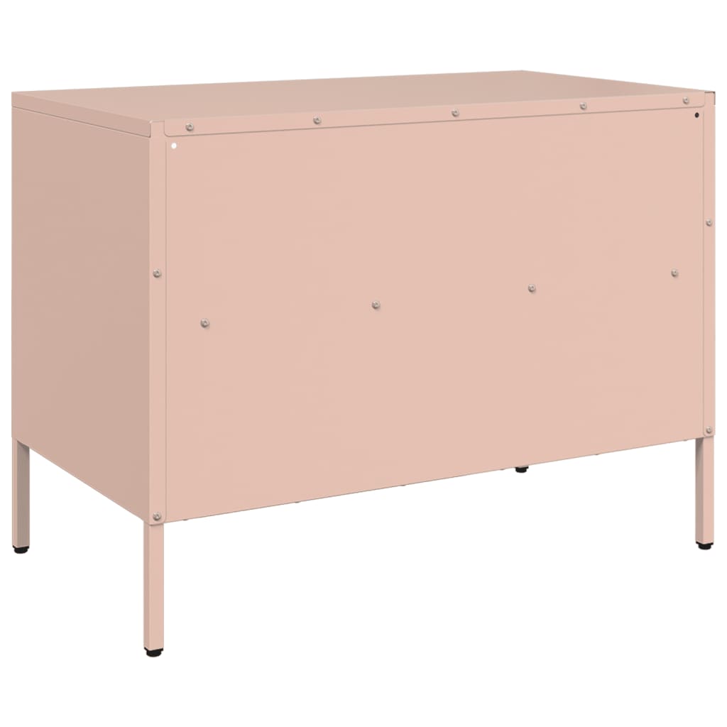 Tv-meubel 68x39x50,5 cm koudgewalst staal roze