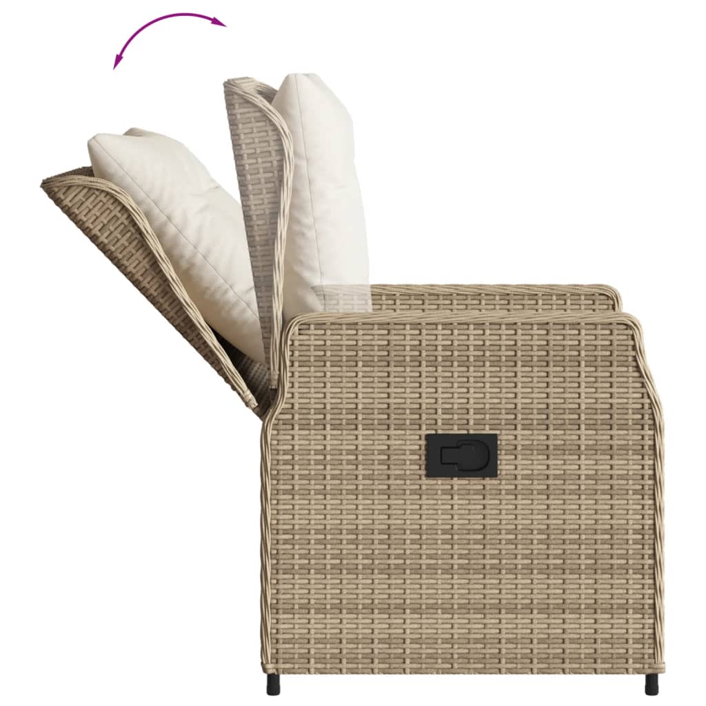 9-delige Tuinset met kussens poly rattan beige