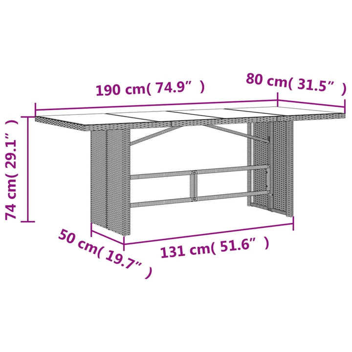 9-delige Tuinset poly rattan zwart