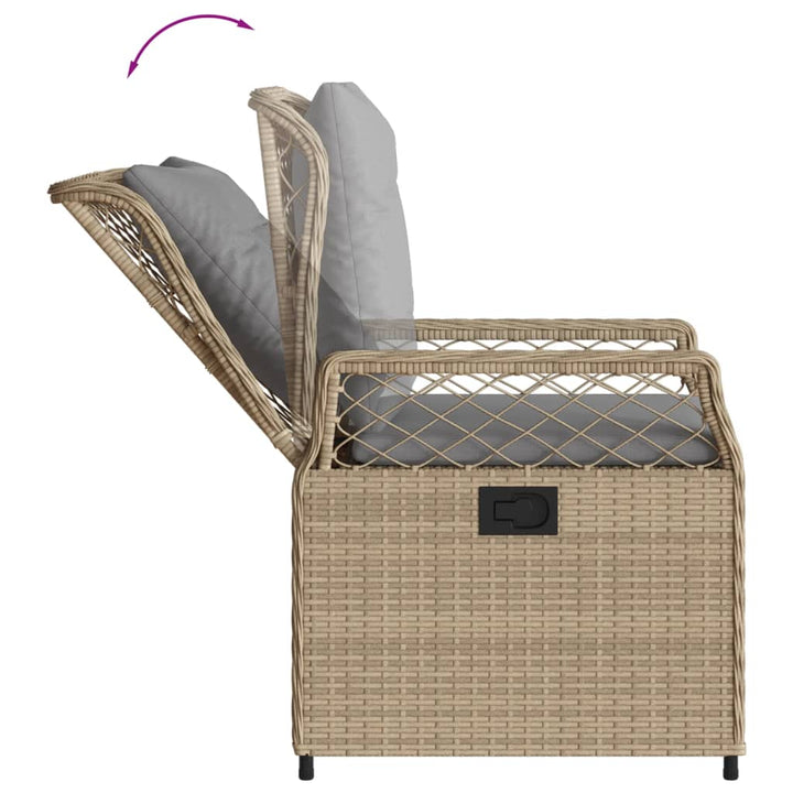 9-delige Tuinset met kussens poly rattan beige