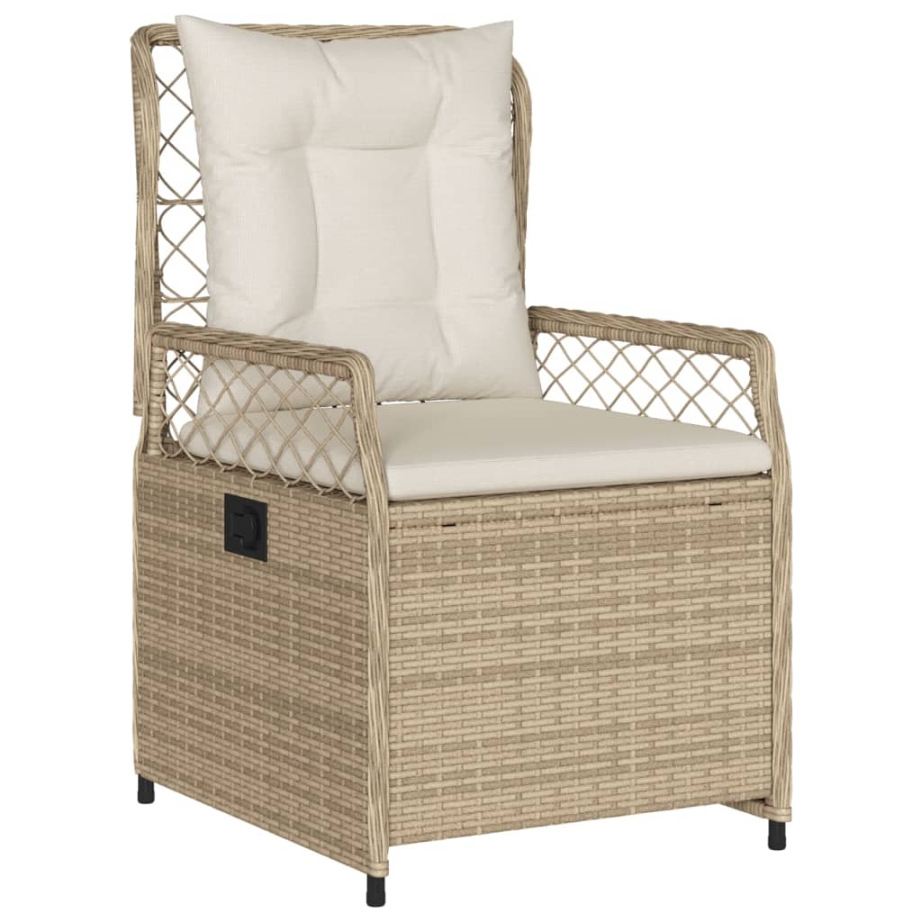 7-delige Tuinset met kussens poly rattan beige