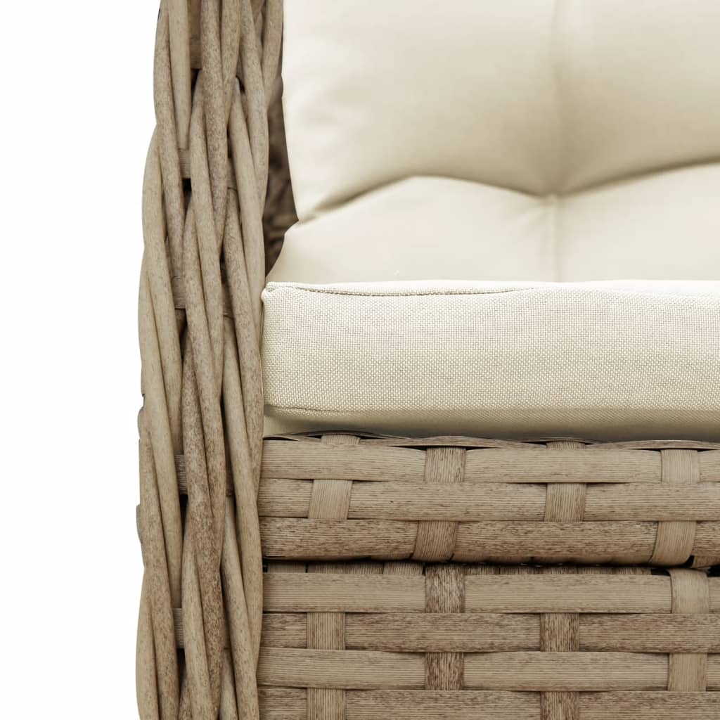 9-delige Tuinset met kussens poly rattan beige