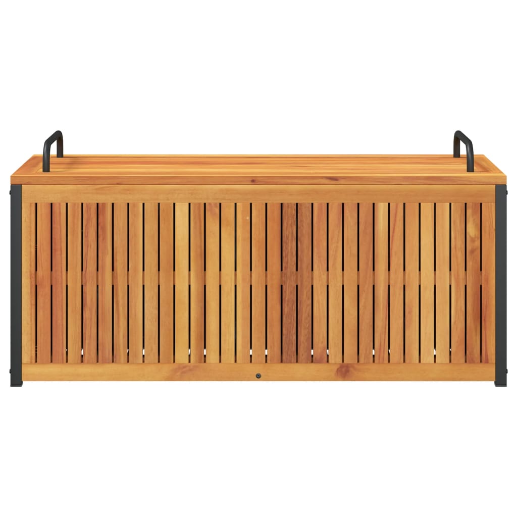 Kussenbox 110x45x42/53 cm massief acaciahout en staal