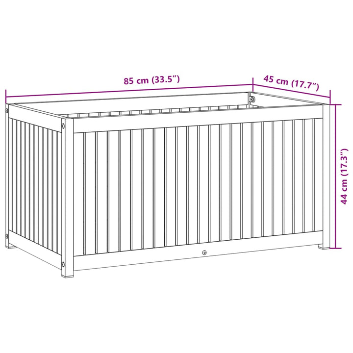 Plantenbak 85x45x44 cm massief acaciahout en staal