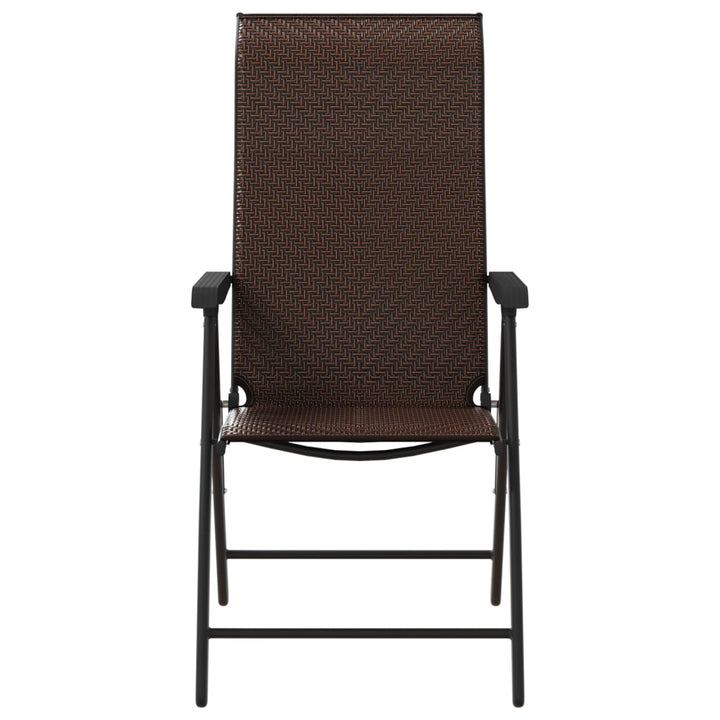 Tuinstoelen 4 st inklapbaar poly rattan bruin