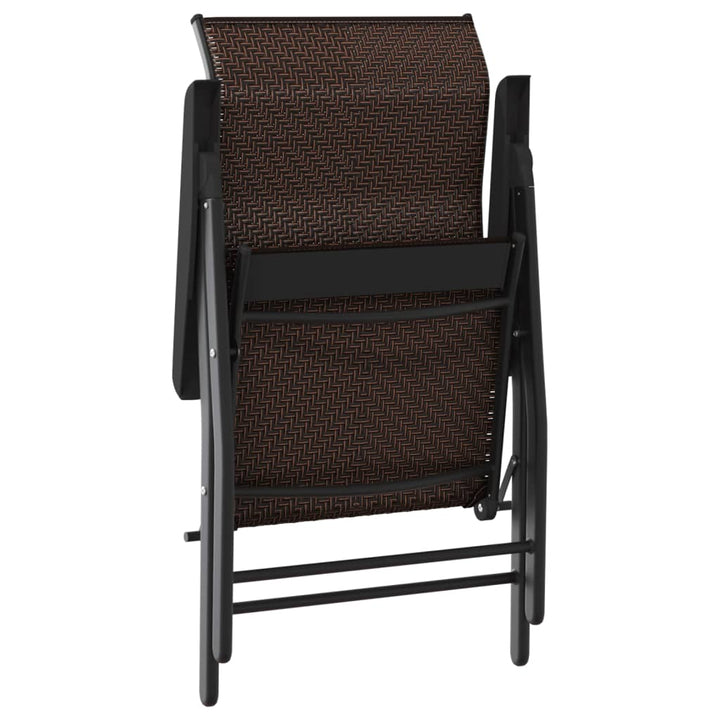 Tuinstoelen 4 st inklapbaar poly rattan bruin