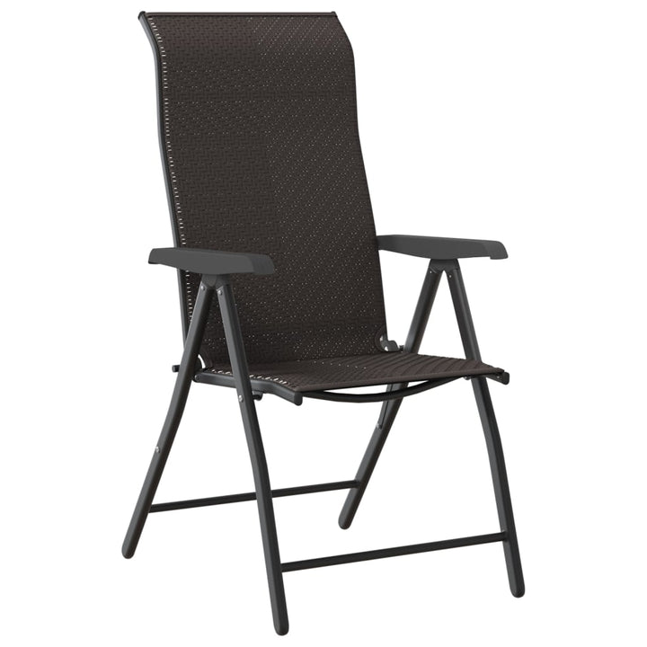 Tuinstoelen 8 st inklapbaar poly rattan zwarte koffiekleur