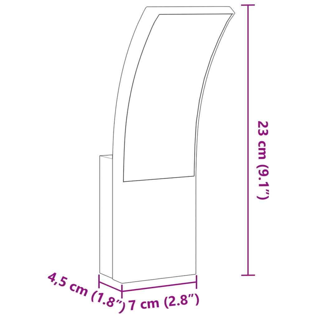 Buitenwandlampen 2 st LED gegoten aluminium zwart