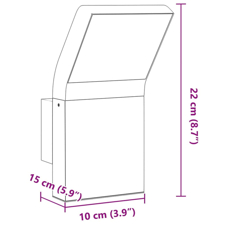 Buitenwandlamp LED gegoten aluminium zwart