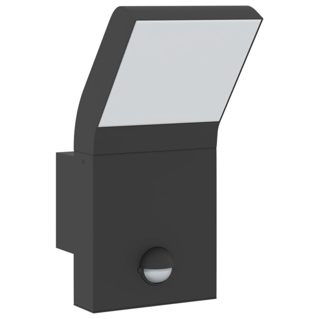 Buitenwandlampen 2 st LED met sensors gegoten aluminium zwart