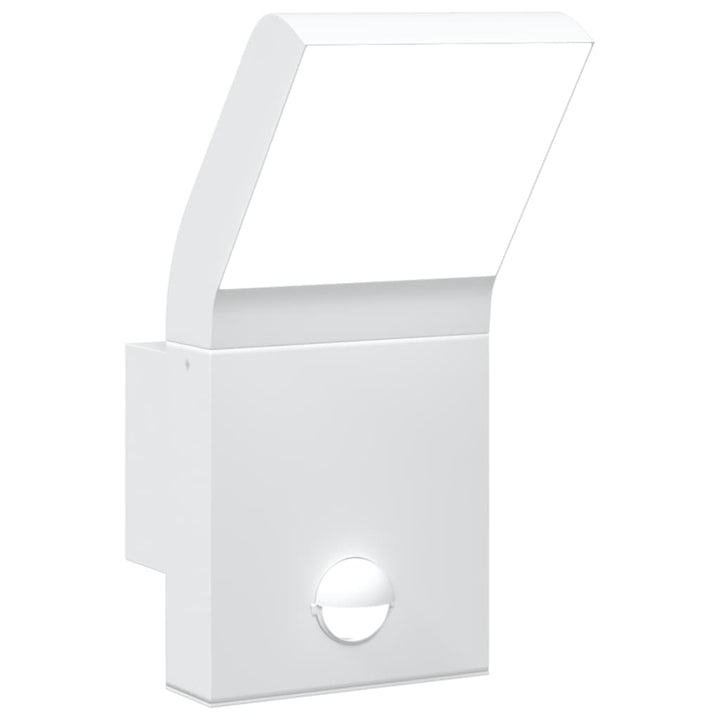 Buitenwandlamp LED met sensoren gevuld aluminium wit