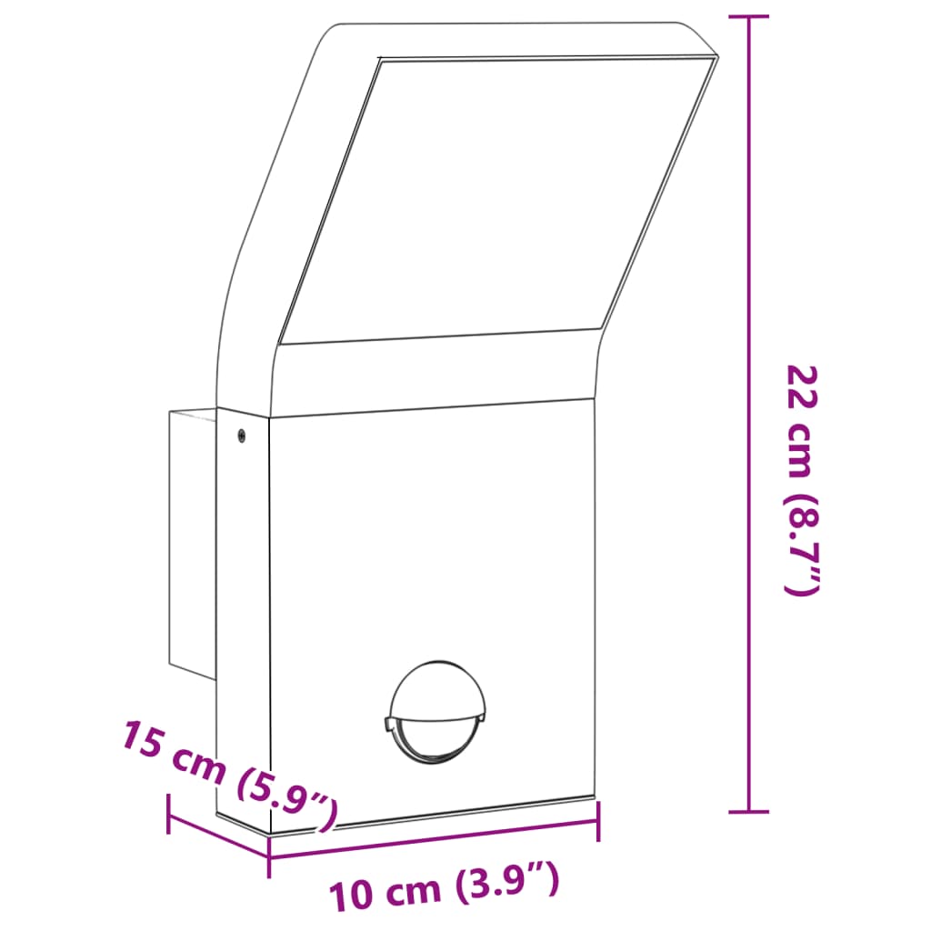 Buitenwandlampen 2 st LED met sensoren gegoten aluminium wit