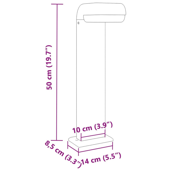 Buitenlampen staand 3 st 50 cm gegoten aluminium zwart